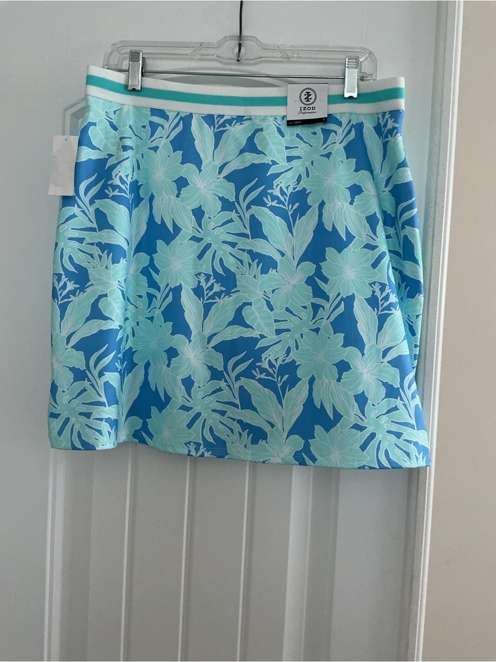 Izod Blue Skort with Aqua Floral Print